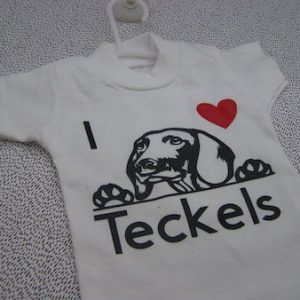 Minishirt met tekst I Love Teckels