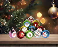 Kunststof kerstballen in 6 verschillende kleuren