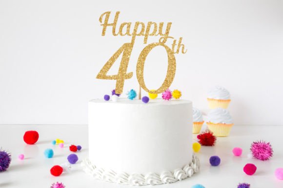 Cake topper voor 40 jaar - Afbeelding 2